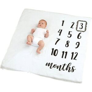 4/$25 Mud Pie Cotton Monthly Milestone Blanket Photo Prop Set